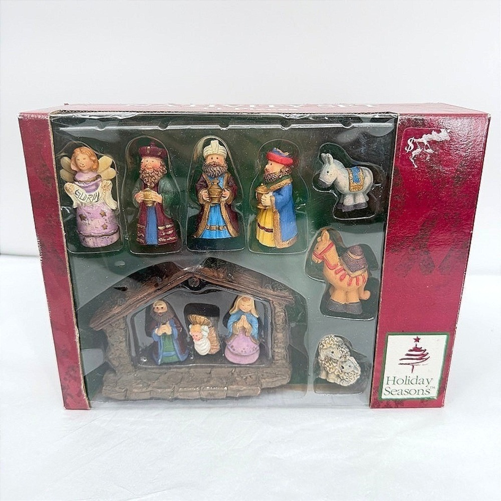 Holiday Seasons Nativity Set 11 Pieces Resin Figurines Christmas Decor One Size